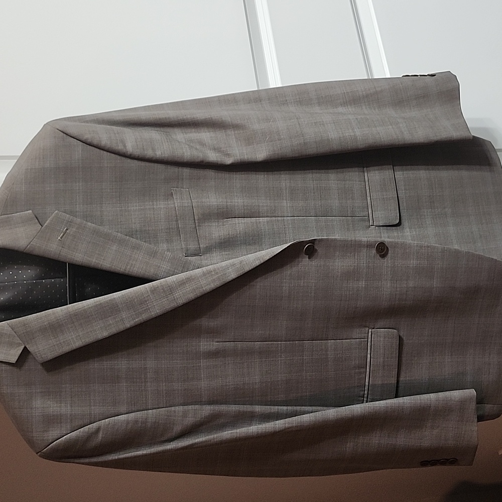 Men's Gray Blazer with faint blue stripe - Picture 2 of 3